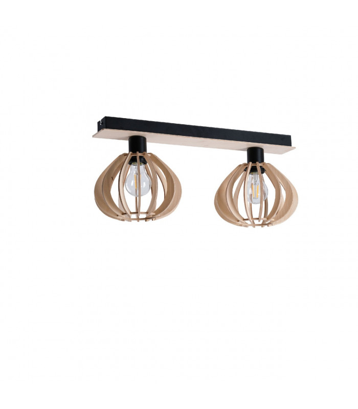 Nicoleta Twin Ceiling Spotlight Black, 52cm, 2x E27