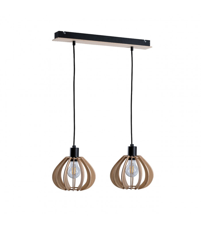 Nicoleta Bar Pendant Ceiling Light Black, 52cm, 2x E27