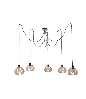 Nicoleta Cluster Pendant Ceiling Light Black, 5x E27
