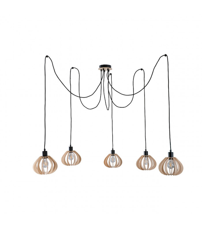 Nicoleta Cluster Pendant Ceiling Light Black, 5x E27