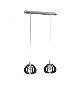 Nicoleta Bar Pendant Ceiling Light Grey, 52cm, 2x E27