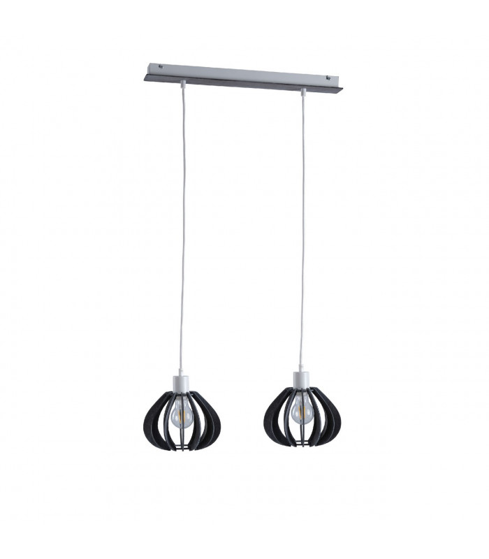 Nicoleta Bar Pendant Ceiling Light Grey, 52cm, 2x E27