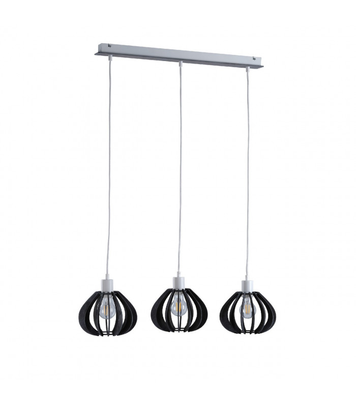 Nicoleta Bar Pendant Ceiling Light Grey, 62cm, 3x E27