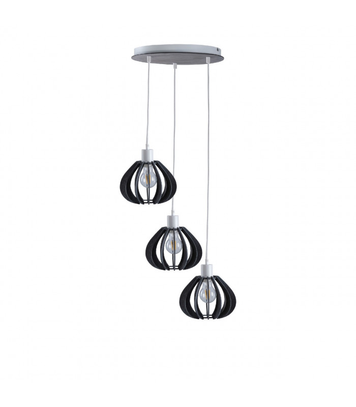 Nicoleta Cluster Pendant Ceiling Light Grey, 32cm, 3x E27