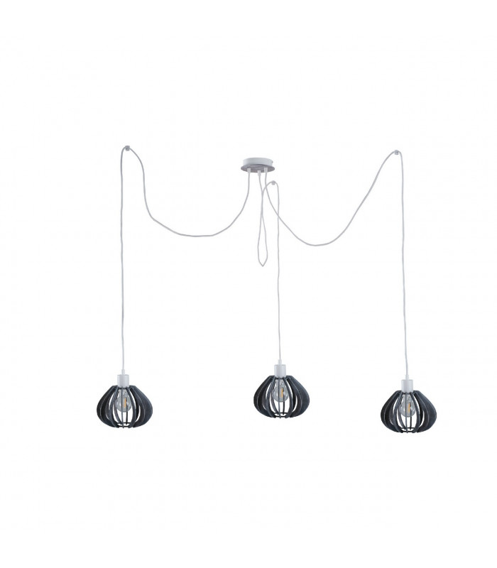Nicoleta Cluster Pendant Ceiling Light Grey, 3x E27
