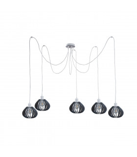 Nicoleta Cluster Pendant Ceiling Light Grey, 5x E27
