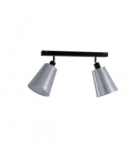 Eva Twin Ceiling Spotlight Silver, 30.5cm, 2x E27