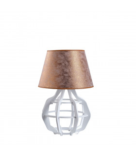 Bento Table Lamp With Round Tapered Shade White, Copper, 30.5cm, 1x E27