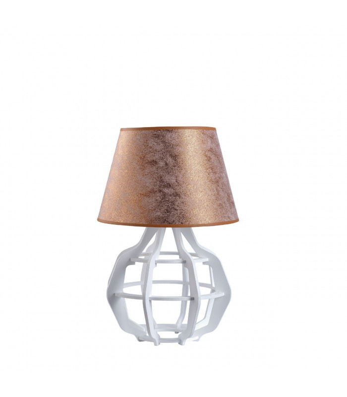 Bento Table Lamp With Round Tapered Shade White, Copper, 30.5cm, 1x E27