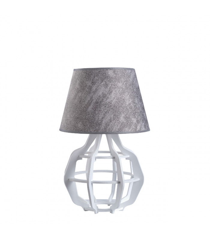 Bento Table Lamp With Round Tapered Shade White, Grey, 30.5cm, 1x E27