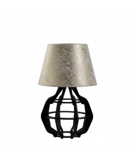 Bento Table Lamp With Round Tapered Shade Black, Gold, 30.5cm, 1x E27