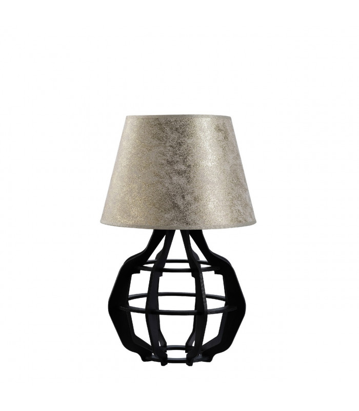 Bento Table Lamp With Round Tapered Shade Black, Gold, 30.5cm, 1x E27