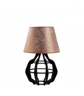 Bento Table Lamp With Round Tapered Shade Black, Copper, 30.5cm, 1x E27