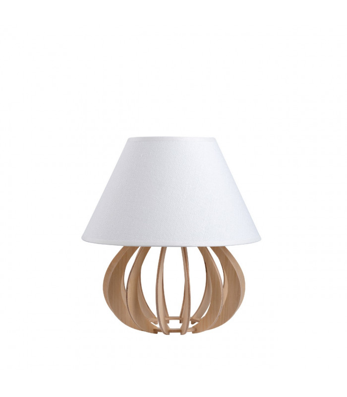Nora Table Lamp With Round Tapered Shade Natural White, 25cm, 1x E27