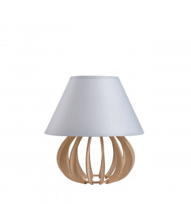 Nora Table Lamp With Round Tapered Shade Natural Grey, 25cm, 1x E27