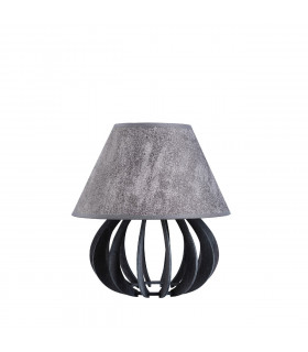 Nora Table Lamp With Round Tapered Shade Grey - Grey, 25cm, 1x E27