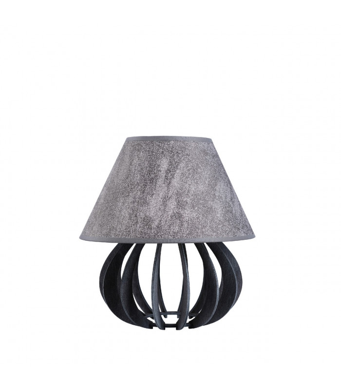 Nora Table Lamp With Round Tapered Shade Grey - Grey, 25cm, 1x E27
