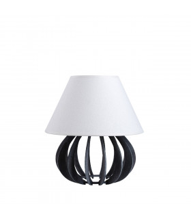 Nora Table Lamp With Round Tapered Shade Grey, White, 25cm, 1x E27