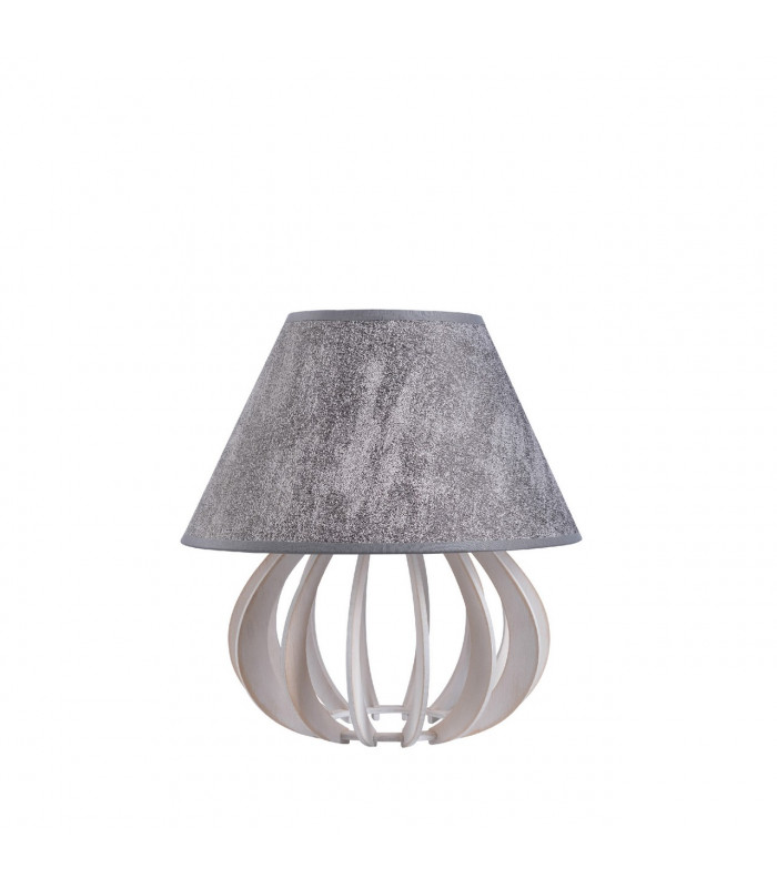 Nora Table Lamp With Round Tapered Shade Grey, 25cm, 1x E27