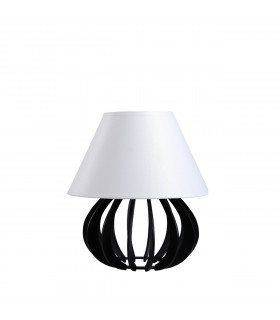 Nora Table Lamp With Round Tapered Shade Black, White, 25cm, 1x E27
