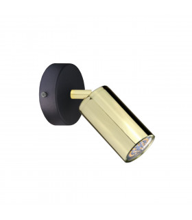 Eye Single Spotlight Black, Gold, 10cm, 1x GU10