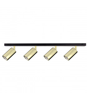 Eye Ceiling Spotlight Bar Black, Gold, 60cm, 4x GU10