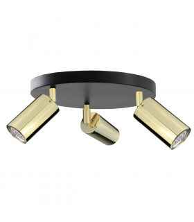 Eye Ceiling Spotlight Clusters Black, Gold, 30cm, 3x GU10