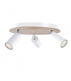 Eye Ceiling Spotlight Clusters White, Wood, 31cm, 3x GU10