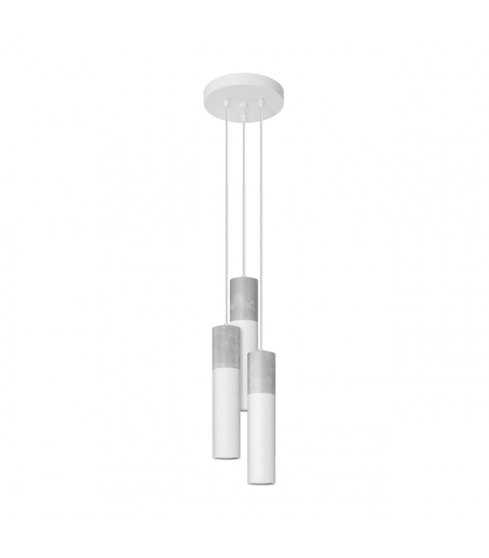Borgio Cluster Pendant Ceiling Light Grey White 3x GU10-1