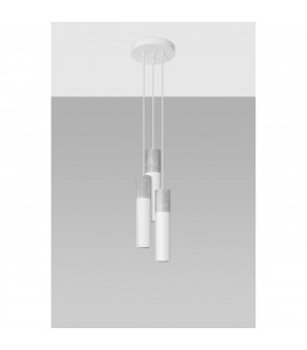 Borgio Cluster Pendant Ceiling Light Grey White 3x GU10-2