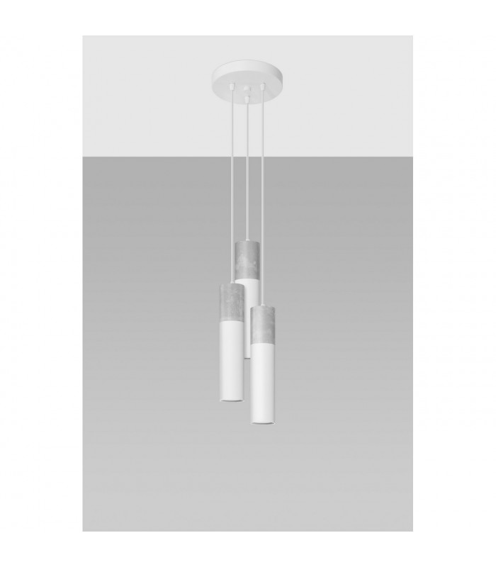 Borgio Cluster Pendant Ceiling Light Grey White 3x GU10-2