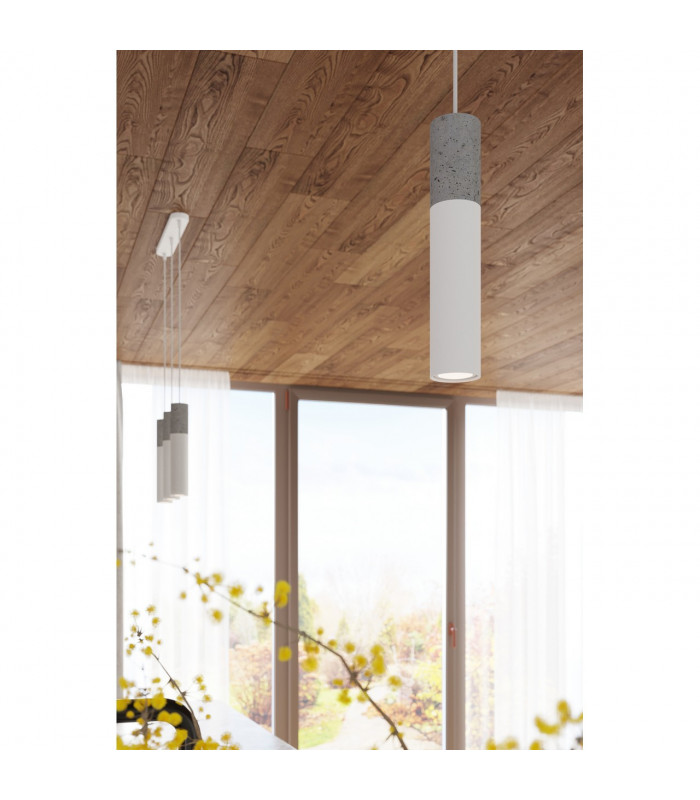 Borgio Cluster Pendant Ceiling Light Grey White 3x GU10-7