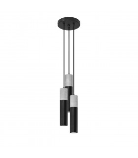Borgio Cluster Pendant Ceiling Light Grey Black 3x GU10-1