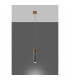 Zane Slim Pendant Ceiling Light Concrete Grey Natural Wood-3