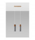 Zane Bar Pendant Ceiling Light Concrete Grey Natural Wood 30cm-2