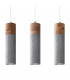 Zane Bar Pendant Ceiling Light Concrete Grey Natural Wood 45cm-1