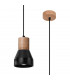 Qubic Dome Pendant Ceiling Light Concrete Black Natural Wood-1