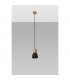 Qubic Dome Pendant Ceiling Light Concrete Black Natural Wood-2