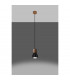 Qubic Dome Pendant Ceiling Light Concrete Black Natural Wood-3