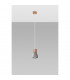 Qubic Dome Pendant Ceiling Light Concrete Grey Natural Wood-2