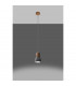Qubic Dome Pendant Ceiling Light Concrete Grey Natural Wood-3