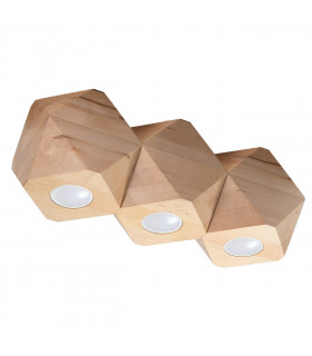 Woody Surface Mounted Downlight Natural Wood 3x GU10-1