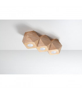 Woody Surface Mounted Downlight Natural Wood 3x GU10-2