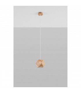 Woody Spherical Pendant Ceiling Light Natural Wood 1x GU10-2