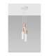 Pablo Cluster Pendant Ceiling Light White Natural Wood 3x GU10-2
