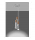 Pablo Cluster Pendant Ceiling Light White Natural Wood 3x GU10-3