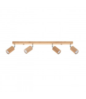 Berg Ceiling 4 Spotlight Bar Natural Wood 80cm-1