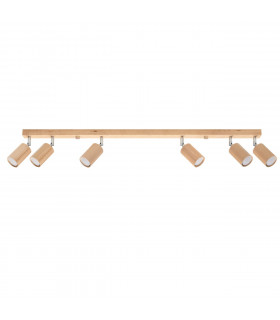 Berg Ceiling 6 Spotlight Bar Natural Wood 120cm-1
