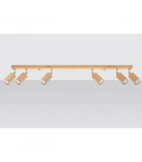 Berg Ceiling 6 Spotlight Bar Natural Wood 120cm-2