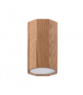 Zeke Oak Octagon Surface Mounted Downlight Wood 30cm-1